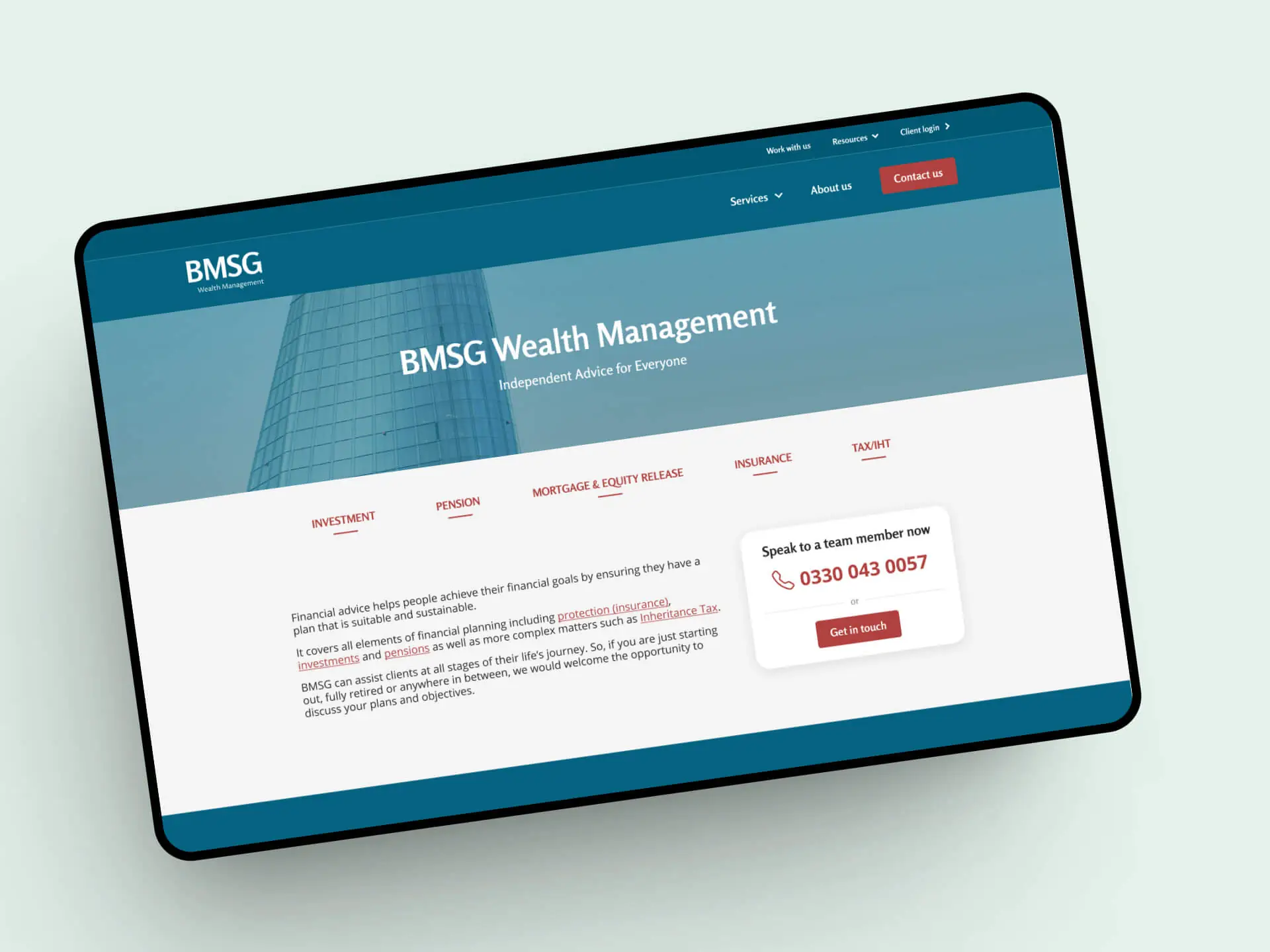 Case study mockup